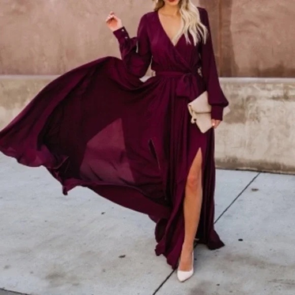 VICl Diana Maxi Dress Wine